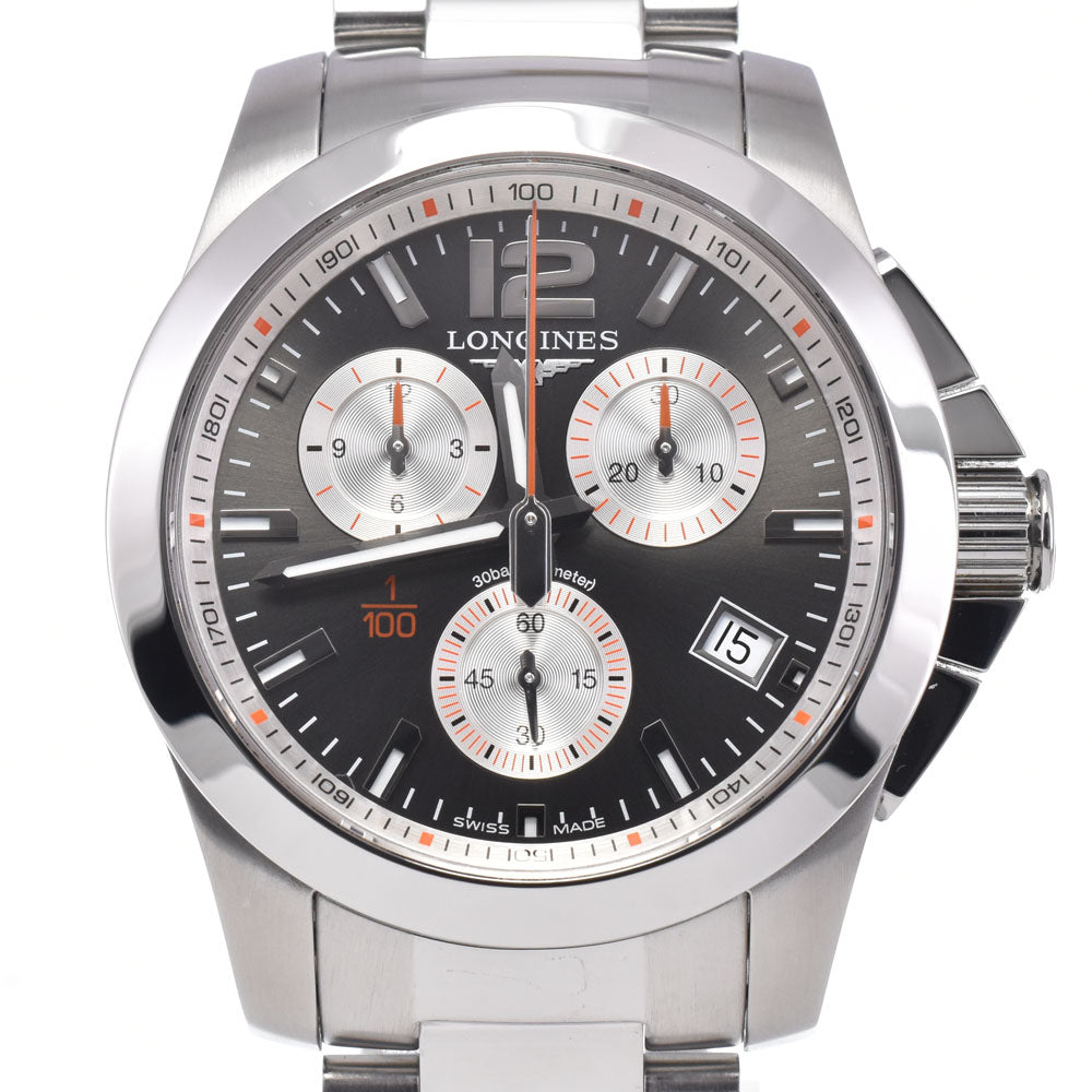 with paper LONGINES Conquest Roland Garros L3.700.4.79.6 Chronograph Date gray Dial Quartz Men's
 Watch Q#148842