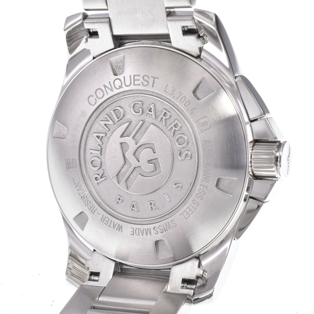 with paper LONGINES Conquest Roland Garros L3.700.4.79.6 Chronograph Date gray Dial Quartz Men's
 Watch Q#148842
