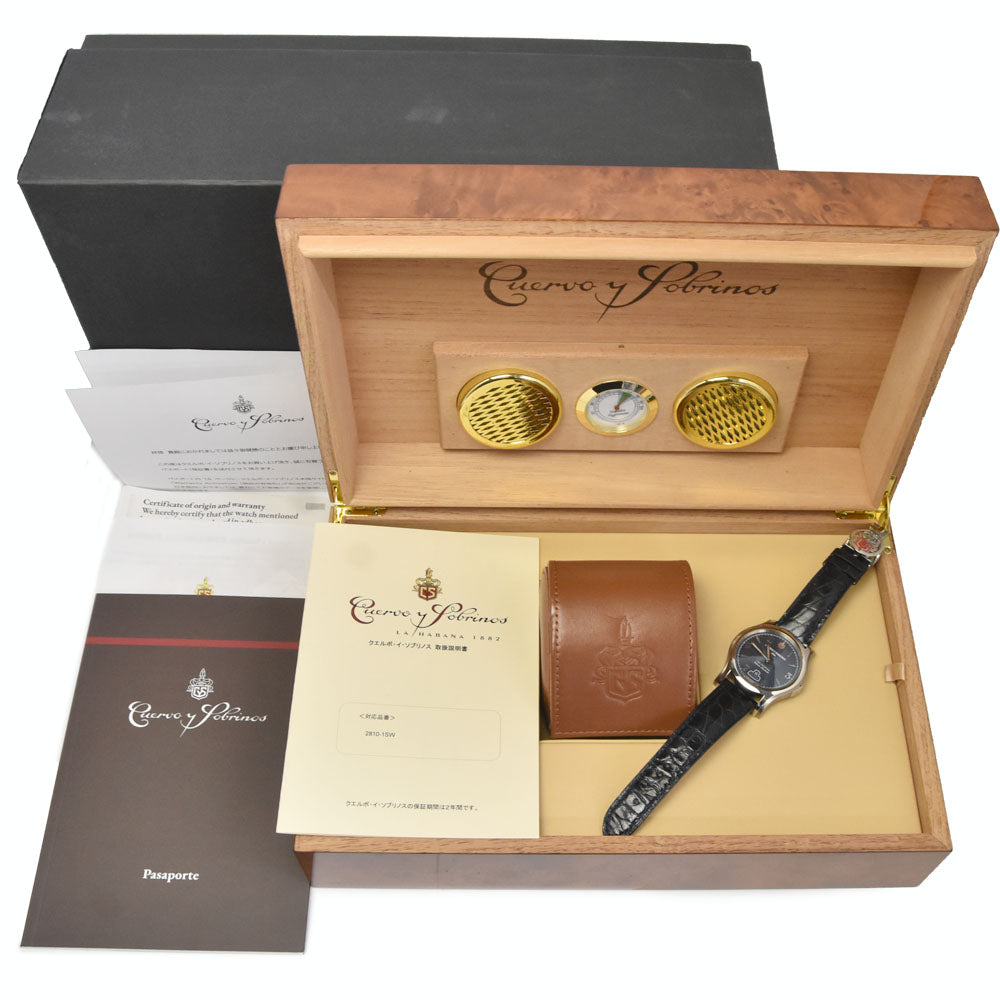 with paper CUERVO Y SOBRINOS Robust Churchill, Sir Winston 2810-1SW World Limited 100 gray Dial Automatic Men's
 Watch O#148845