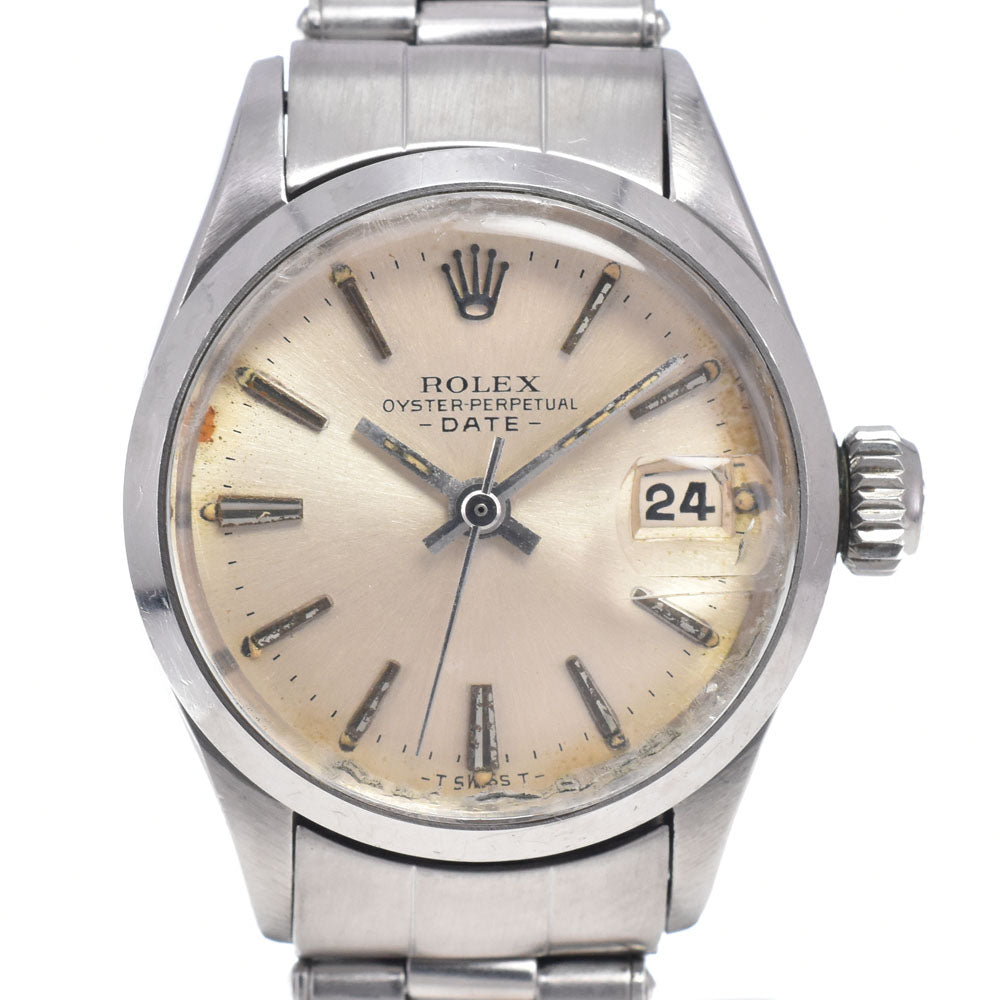 with paper ROLEX Oyster Perpetual Date 6516 vintage Cal.1161 Silver Dial Automatic Ladies
 Watch O#148847