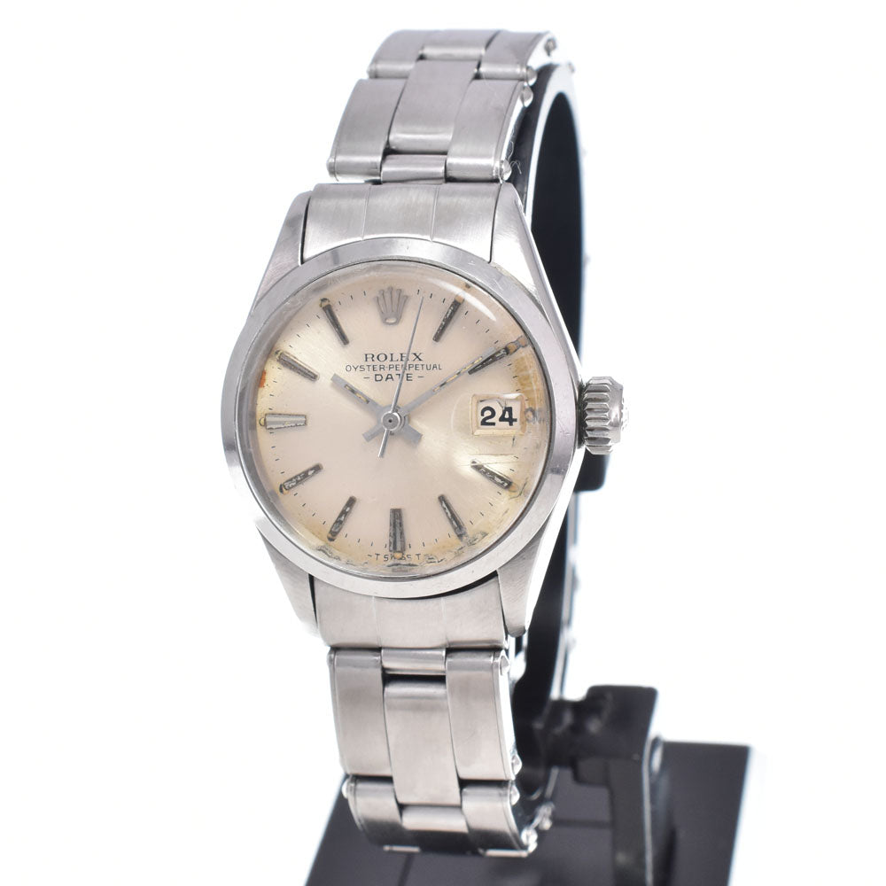 with paper ROLEX Oyster Perpetual Date 6516 vintage Cal.1161 Silver Dial Automatic Ladies
 Watch O#148847