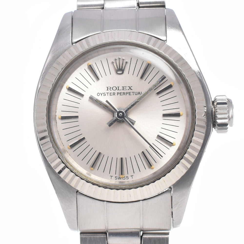 ROLEX Oyster perpetual 6719/4 vintage Cal.2030 Long Memory Silver Dial Automatic Ladies
 Watch O#148850