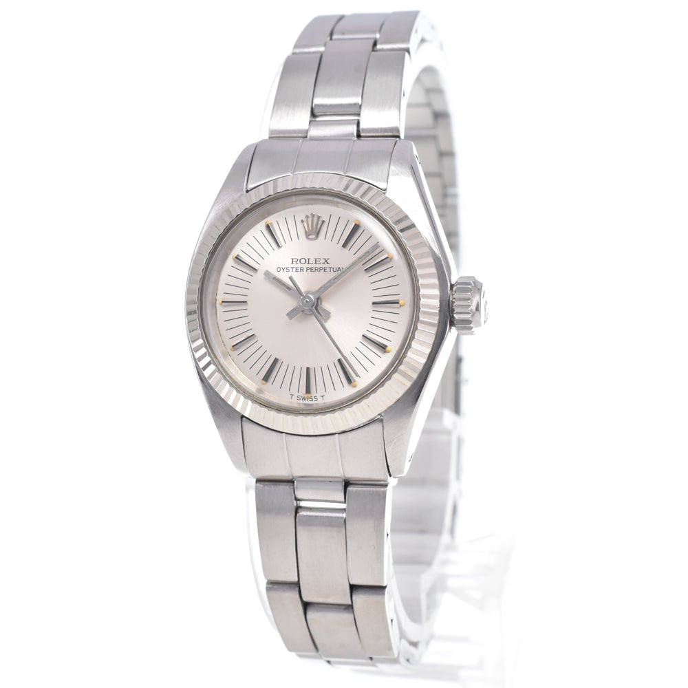 ROLEX Oyster perpetual 6719/4 vintage Cal.2030 Long Memory Silver Dial Automatic Ladies
 Watch O#148850