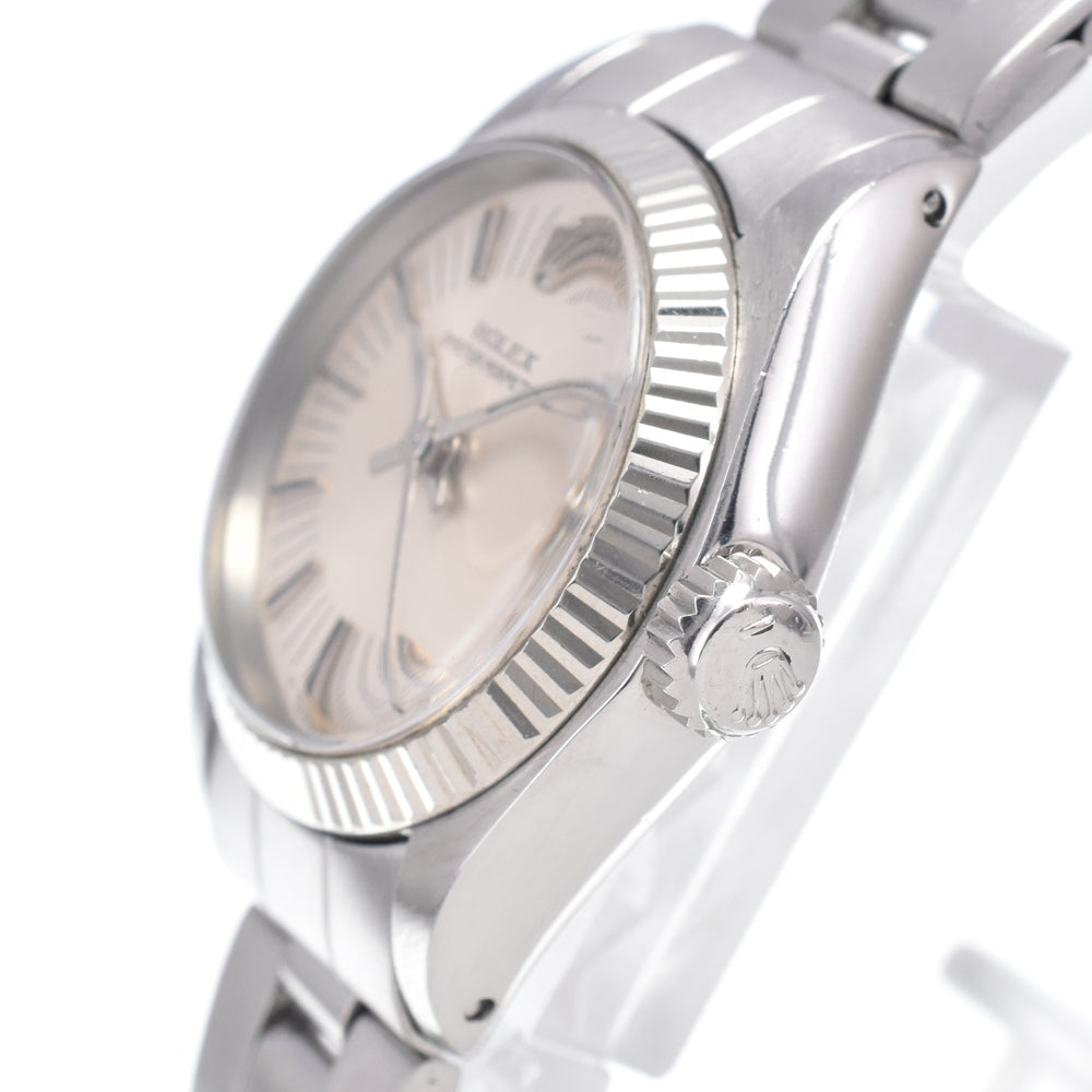 ROLEX Oyster perpetual 6719/4 vintage Cal.2030 Long Memory Silver Dial Automatic Ladies
 Watch O#148850