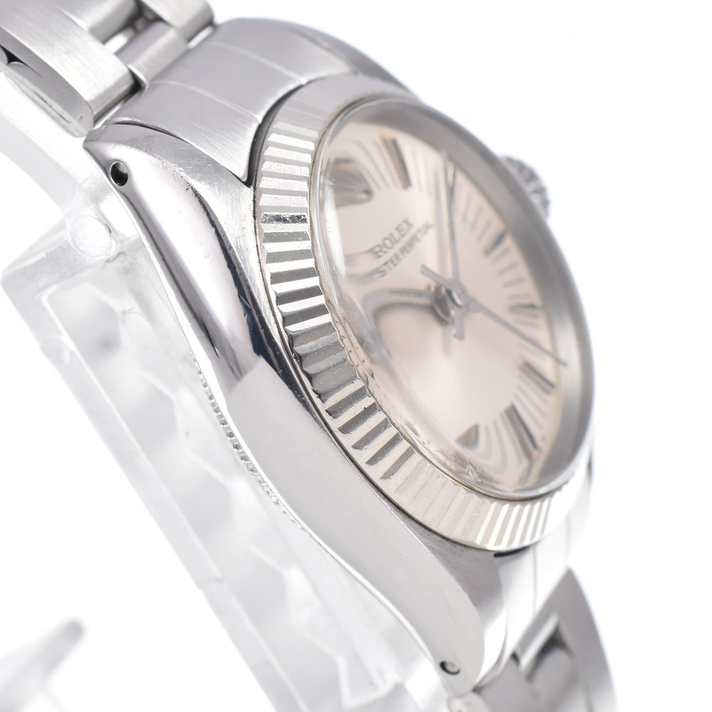 ROLEX Oyster perpetual 6719/4 vintage Cal.2030 Long Memory Silver Dial Automatic Ladies
 Watch O#148850