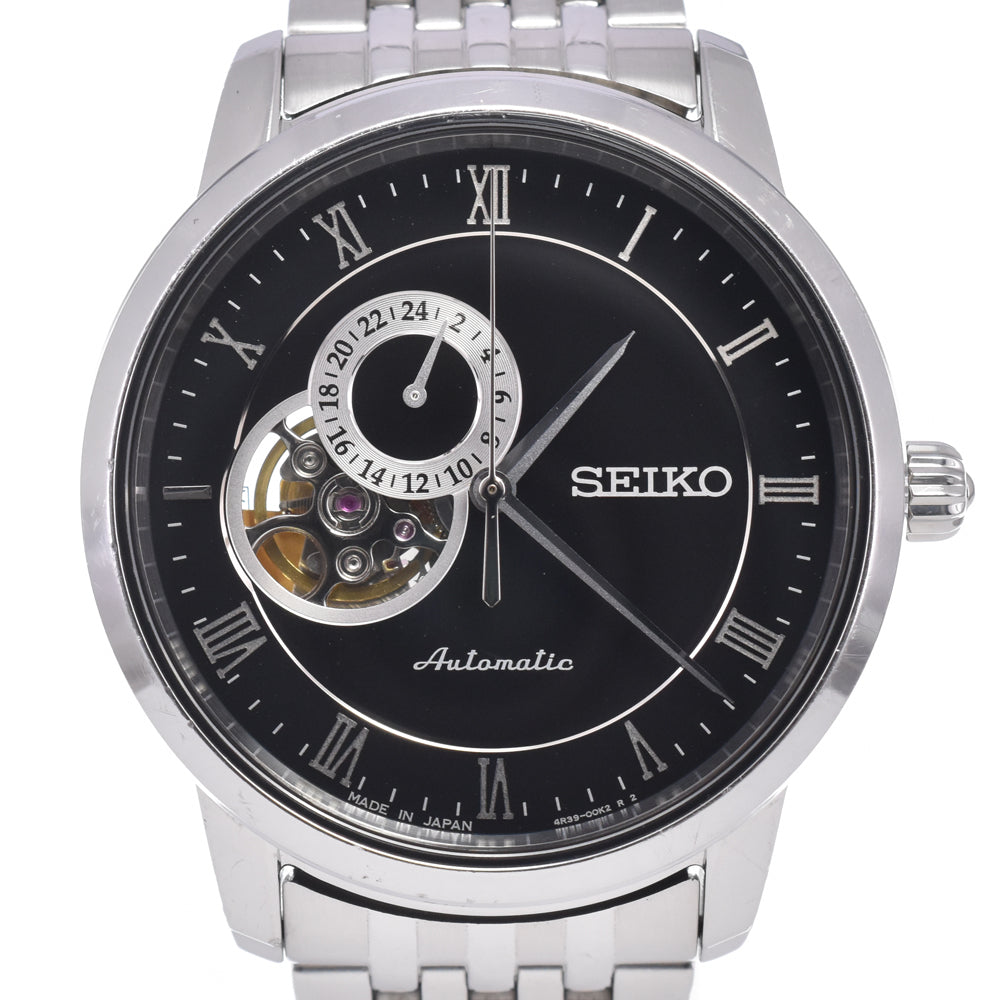 SEIKO Pureza 4R39-00M0 see-through back black Dial Automatic Men's
 Watch E#148854