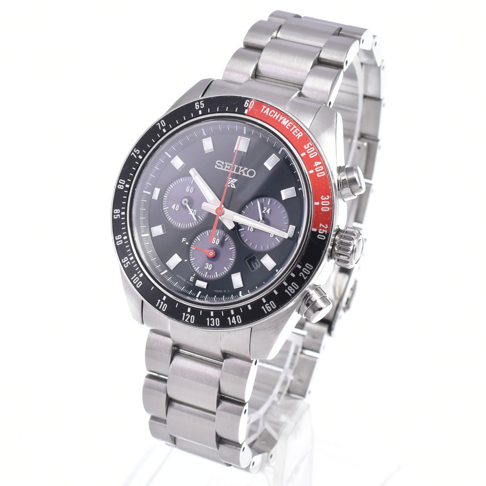 with paper SEIKO Prospex Speed Timer SBDL099/V192-0AH0 Chronograph black Dial Solar Men's
 Watch O#148857