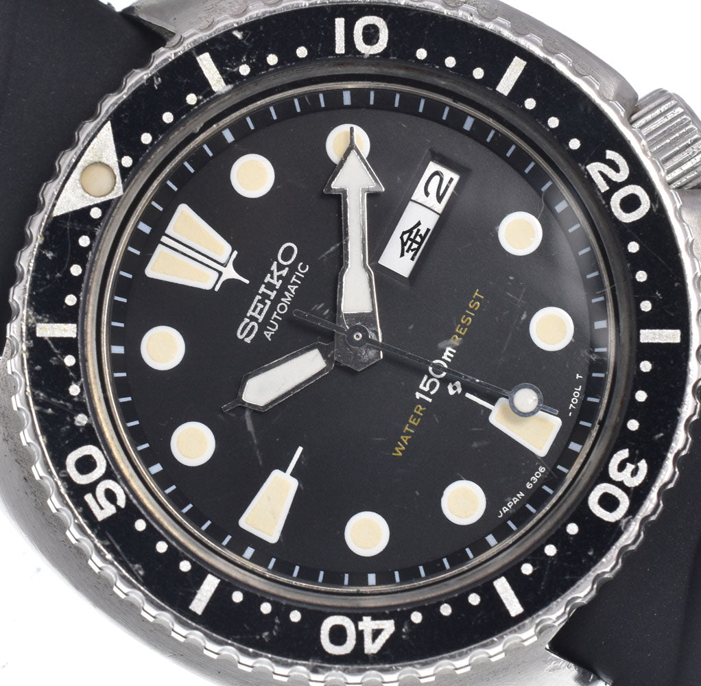 SEIKO Third diver 150m 6306-7001 Day date black Dial Automatic Men's
 Watch Q#148858