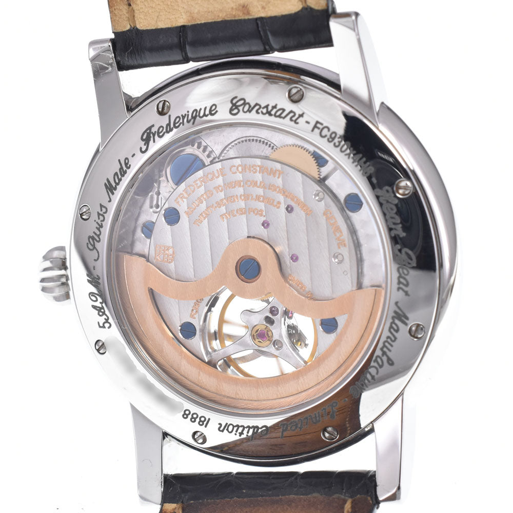 FREDERIQUE CONSTANT FC930X4H6 see-through back Black / Silver Dial Automatic Men's
 Watch A#148878