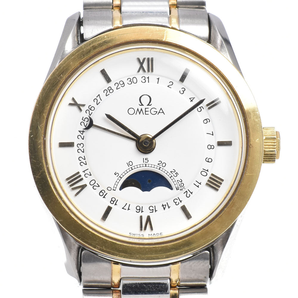OMEGA Classic 3380.20 moon phase pointer date white Dial Automatic Ladies
 Watch R#148886