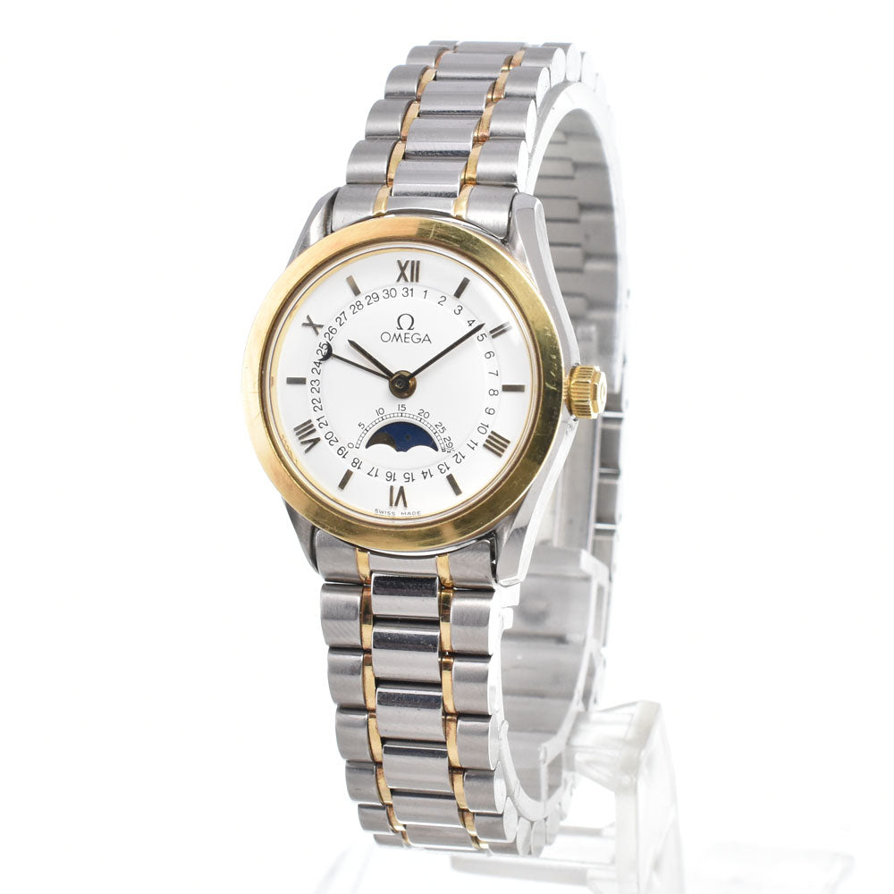 OMEGA Classic 3380.20 moon phase pointer date white Dial Automatic Ladies
 Watch R#148886