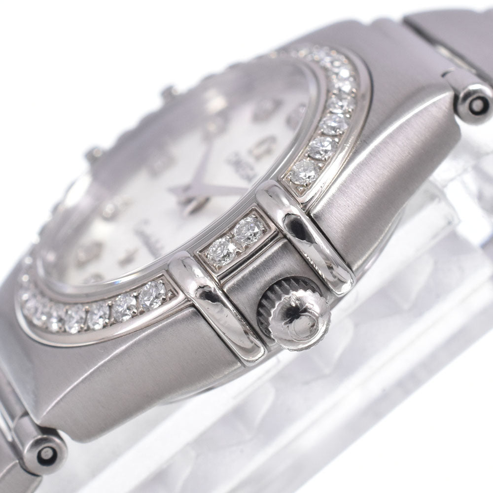 with paper OMEGA Constellation mini bezel diamond 1460.75 12P diamond White shell Dial Quartz Ladies
 Watch O#148887