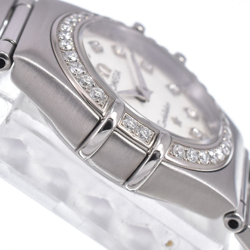 with paper OMEGA Constellation mini bezel diamond 1460.75 12P diamond White shell Dial Quartz Ladies
 Watch O#148887