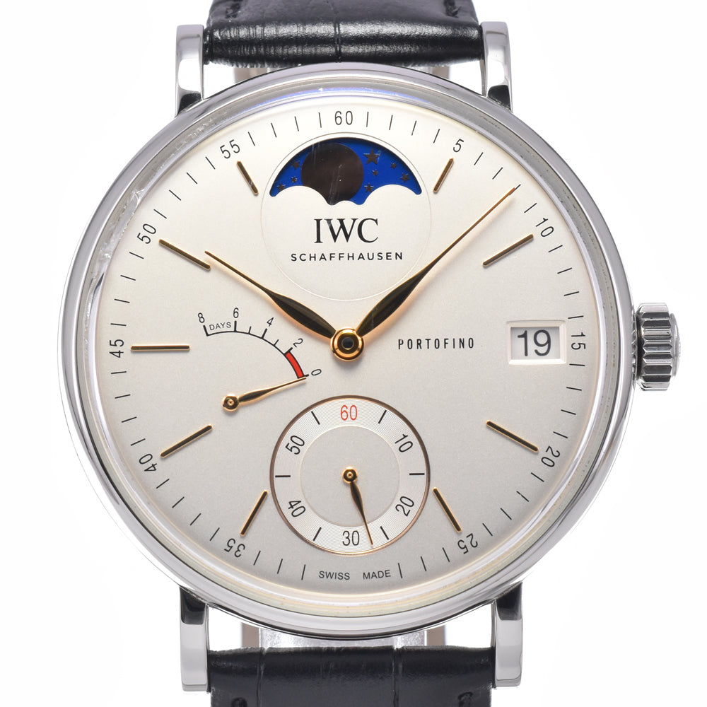 IWC SCHAFFHAUSEN Portofino Hand-Wound IW516401 Power reserve moon phase Silver Dial Hand Winding Men's
 Watch P#148900