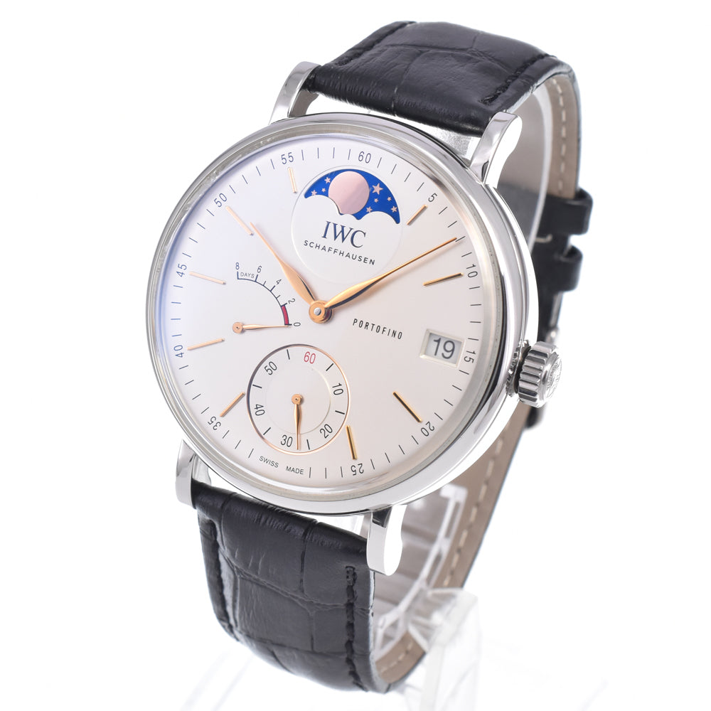IWC SCHAFFHAUSEN Portofino Hand-Wound IW516401 Power reserve moon phase Silver Dial Hand Winding Men's
 Watch P#148900