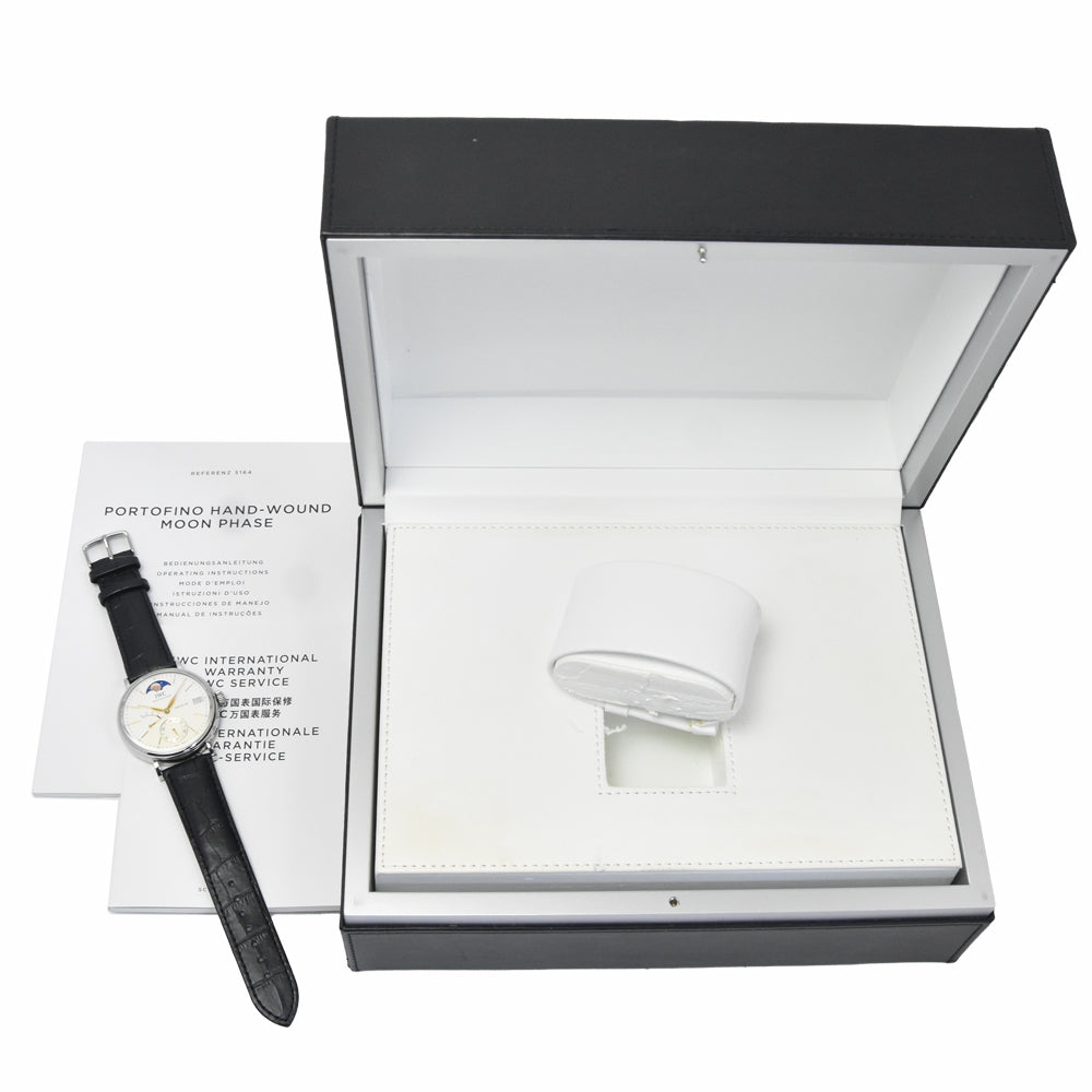 IWC SCHAFFHAUSEN Portofino Hand-Wound IW516401 Power reserve moon phase Silver Dial Hand Winding Men's
 Watch P#148900