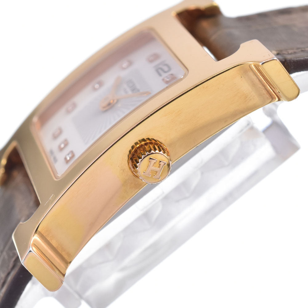 with paper HERMES H watch HH1.202 White shell Dial Quartz Ladies
 Watch O#148905