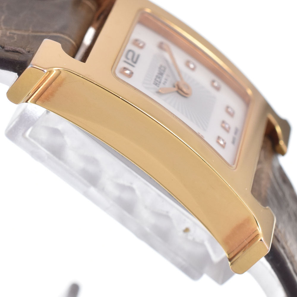 with paper HERMES H watch HH1.202 White shell Dial Quartz Ladies
 Watch O#148905