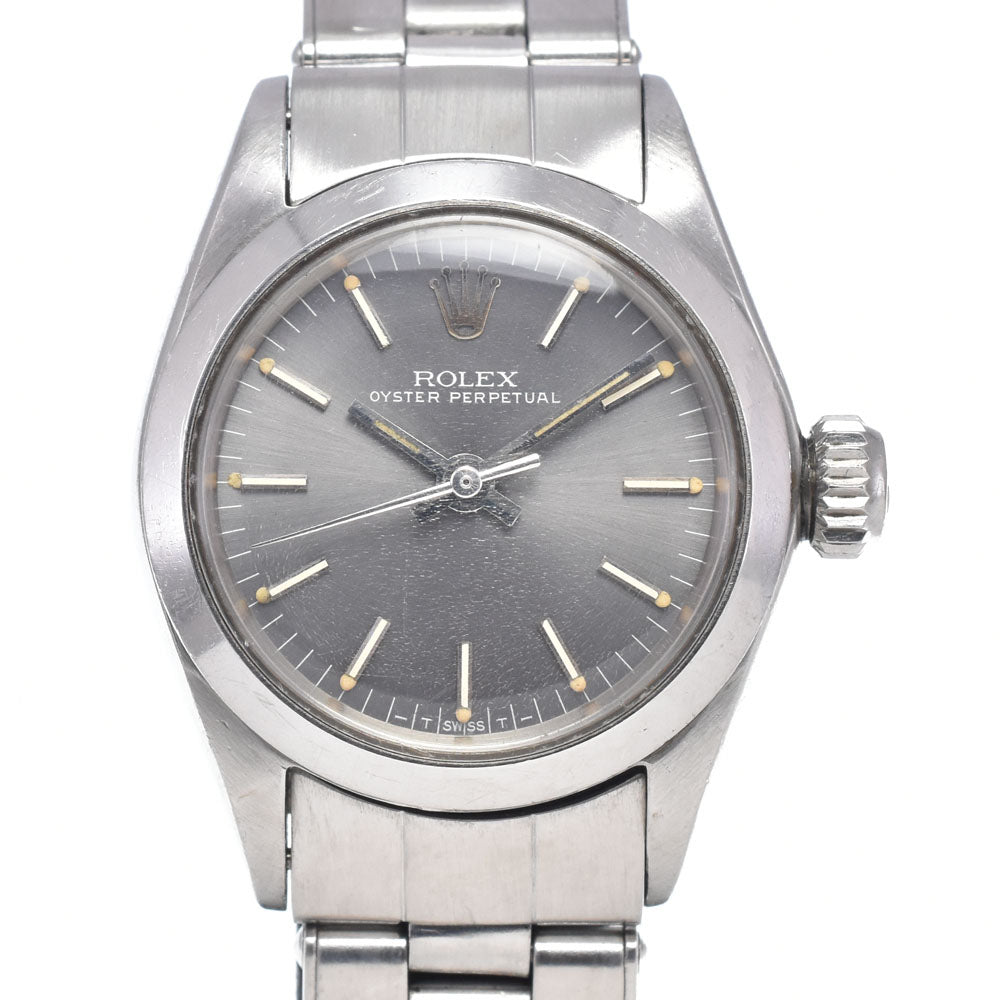 ROLEX Oyster perpetual 6618 vintage Cal.1161 gray Dial Automatic Ladies
 Watch P#148906