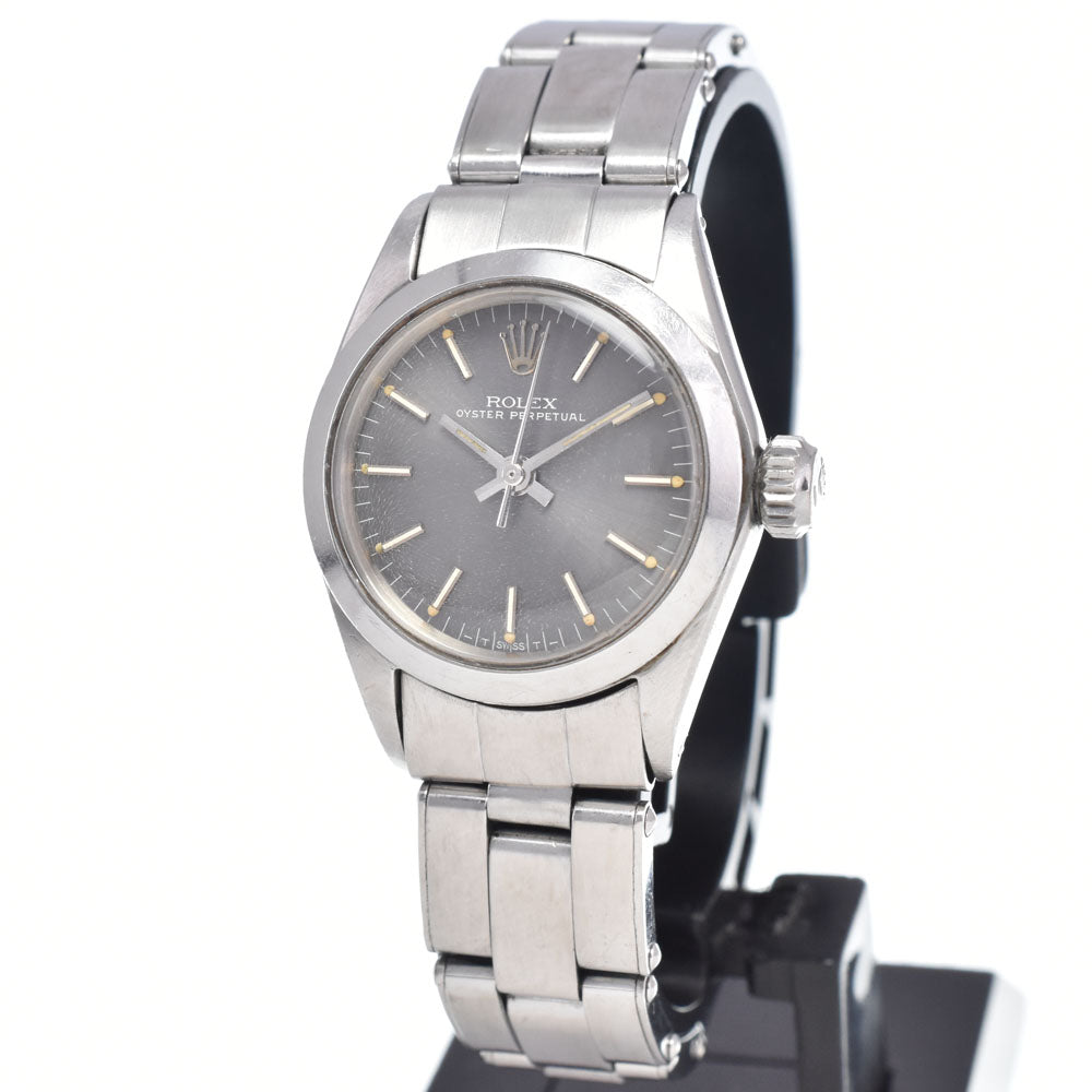 ROLEX Oyster perpetual 6618 vintage Cal.1161 gray Dial Automatic Ladies
 Watch P#148906