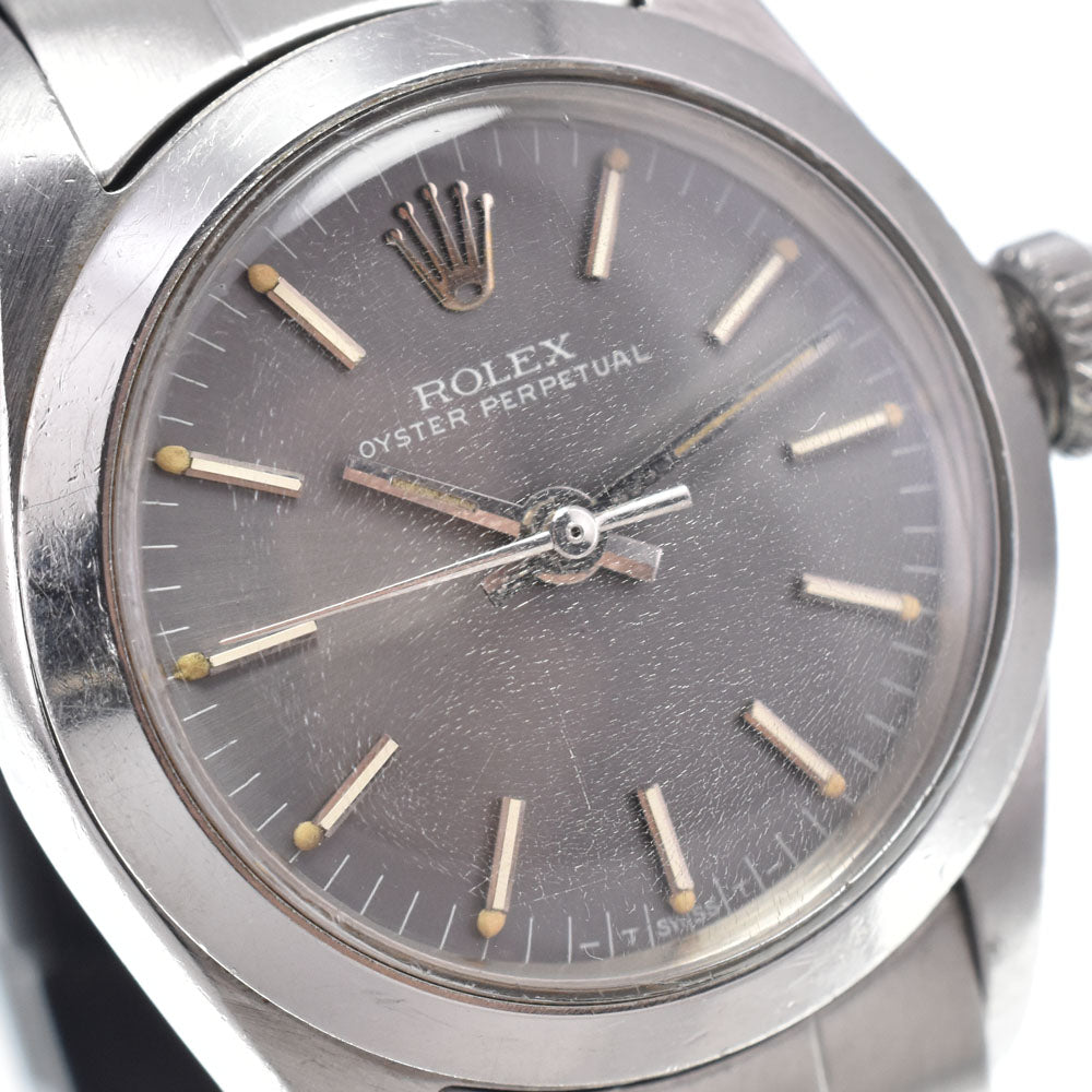 ROLEX Oyster perpetual 6618 vintage Cal.1161 gray Dial Automatic Ladies
 Watch P#148906