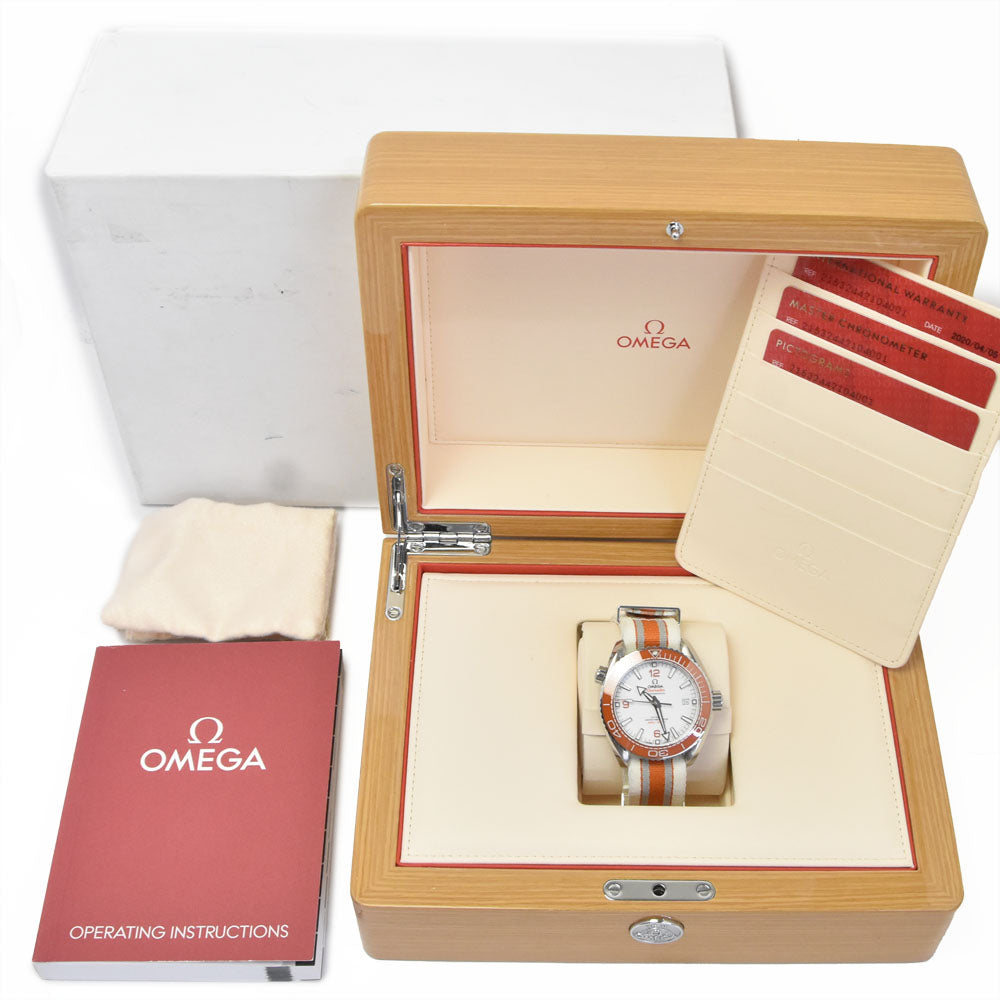 with paper OMEGA Seamaster Planet Ocean 215.32.44.21.04.001 white Dial Automatic Men's
 Watch P#148909