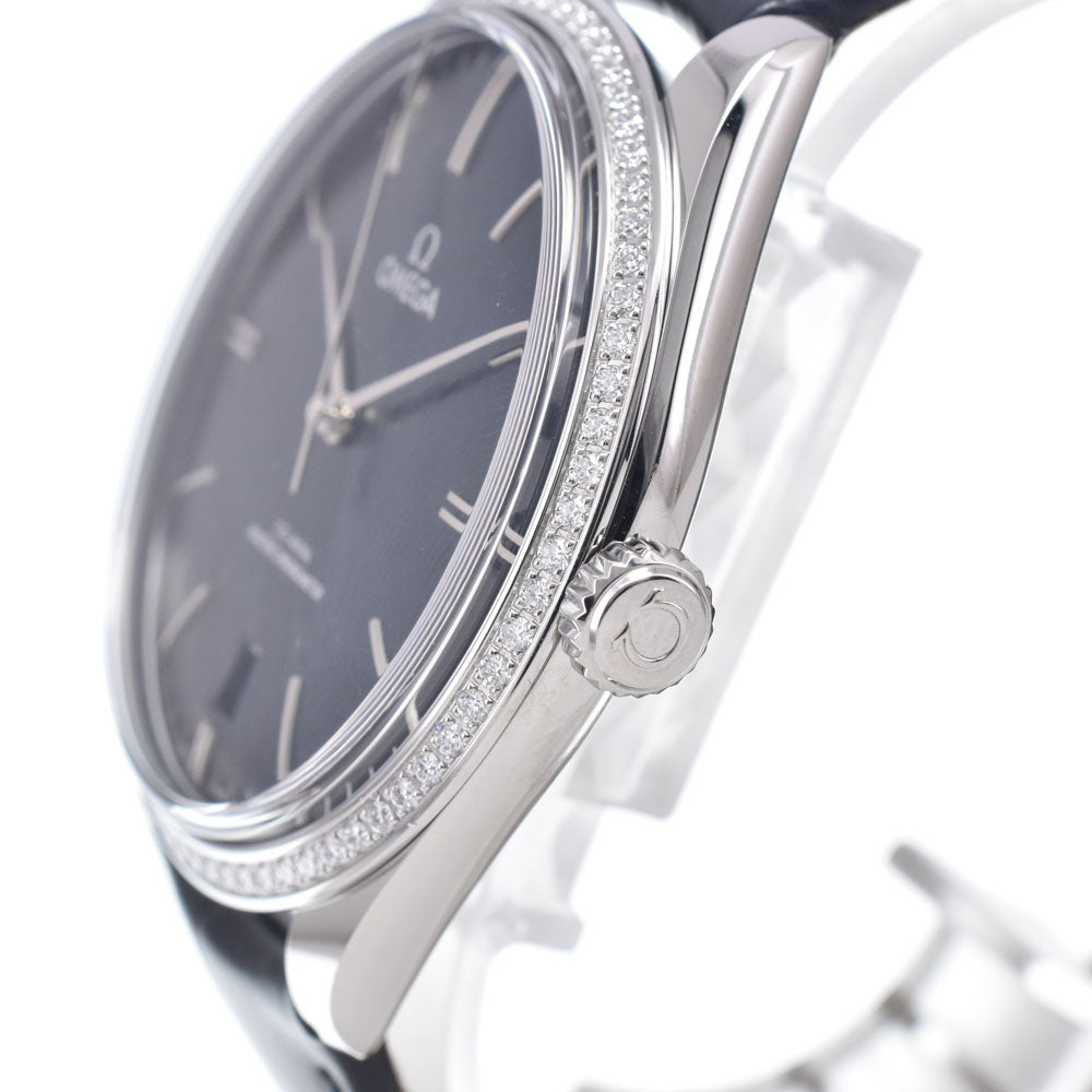 with paper OMEGA De Ville Tresor 435.18.40.21.03.00﻿1 Diamond Bezel Navy Dial Hand Winding Men's
 Watch O#148917