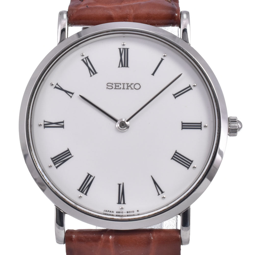SEIKO mechanical SCVL002(6810-8000) white Dial Hand Winding Men's
 Watch Q#148919