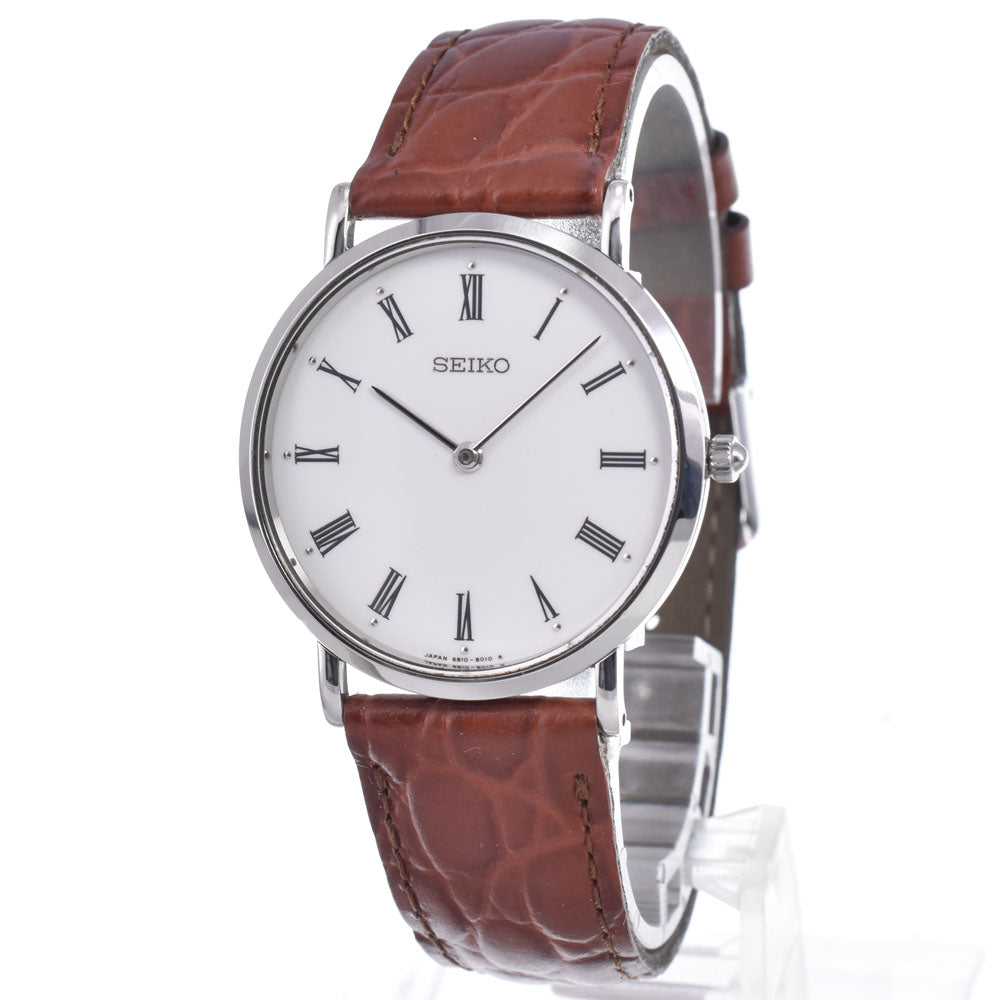 SEIKO mechanical SCVL002(6810-8000) white Dial Hand Winding Men's
 Watch Q#148919