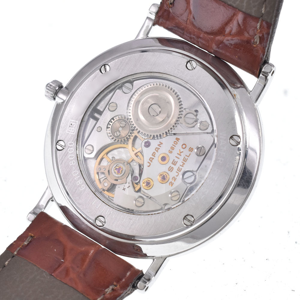SEIKO mechanical SCVL002(6810-8000) white Dial Hand Winding Men's
 Watch Q#148919