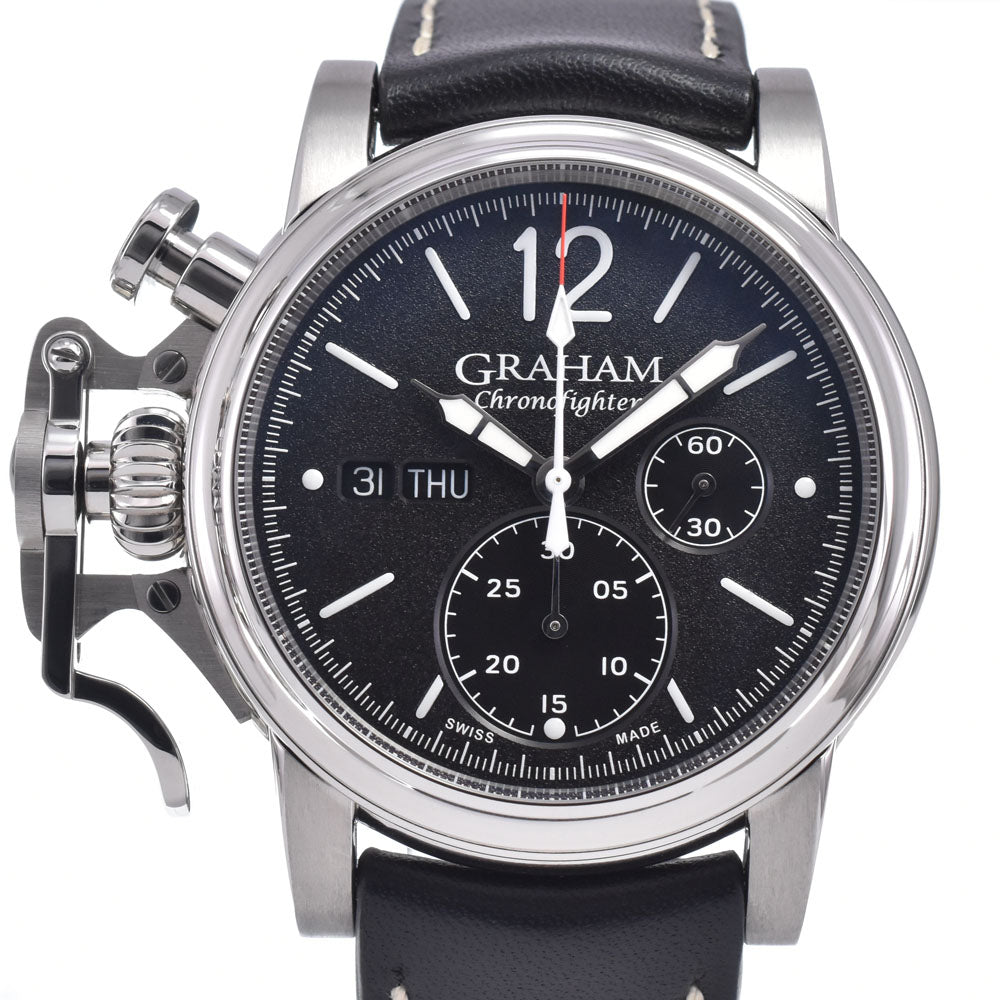 with paper GRAHAM Chrono Fighter Vintage 2CVAS.B02A Chronograph day date black Dial Automatic Men's
 Watch O#148924
