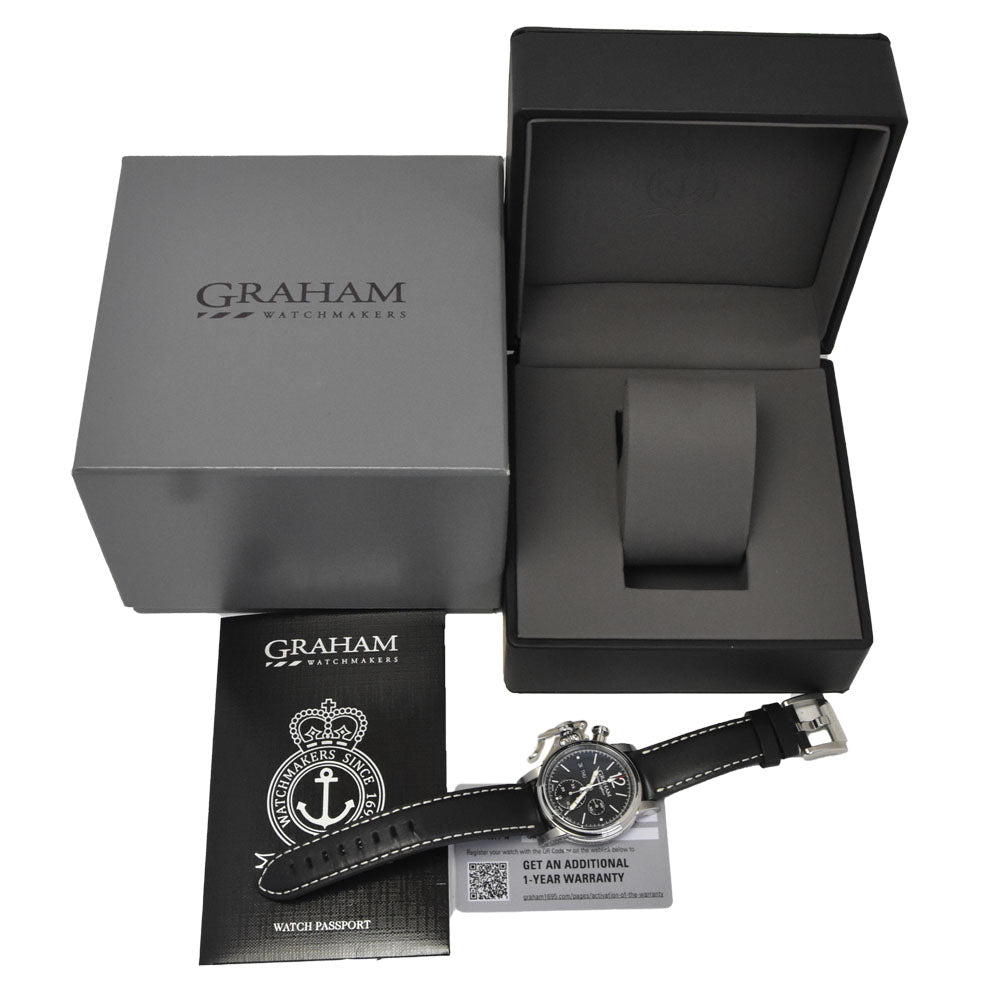 with paper GRAHAM Chrono Fighter Vintage 2CVAS.B02A Chronograph day date black Dial Automatic Men's
 Watch O#148924