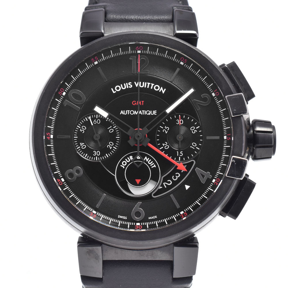 with paper LOUIS VUITTON Tambour Evolution Q1058 GMT chronograph black Dial Automatic Men's
 Watch O#148926