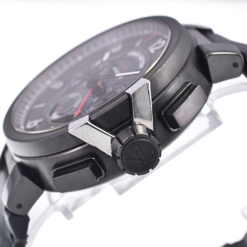 with paper LOUIS VUITTON Tambour Evolution Q1058 GMT chronograph black Dial Automatic Men's
 Watch O#148926