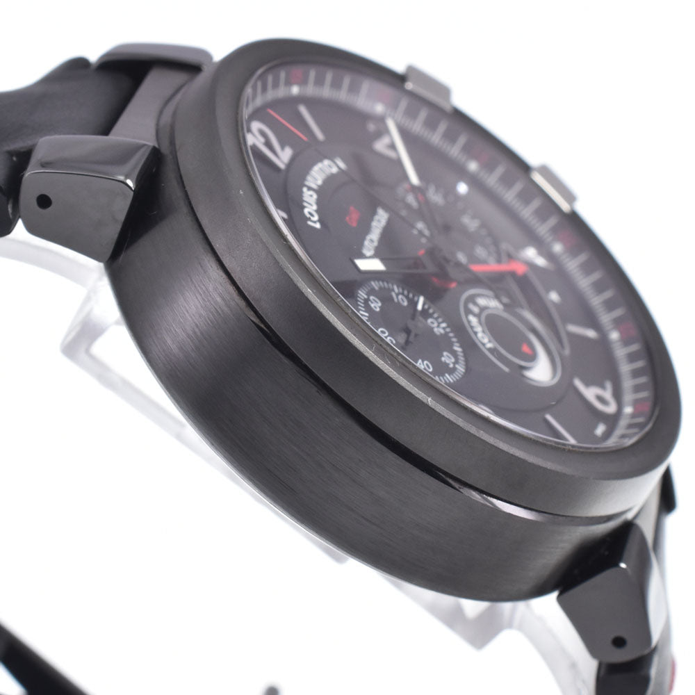 with paper LOUIS VUITTON Tambour Evolution Q1058 GMT chronograph black Dial Automatic Men's
 Watch O#148926