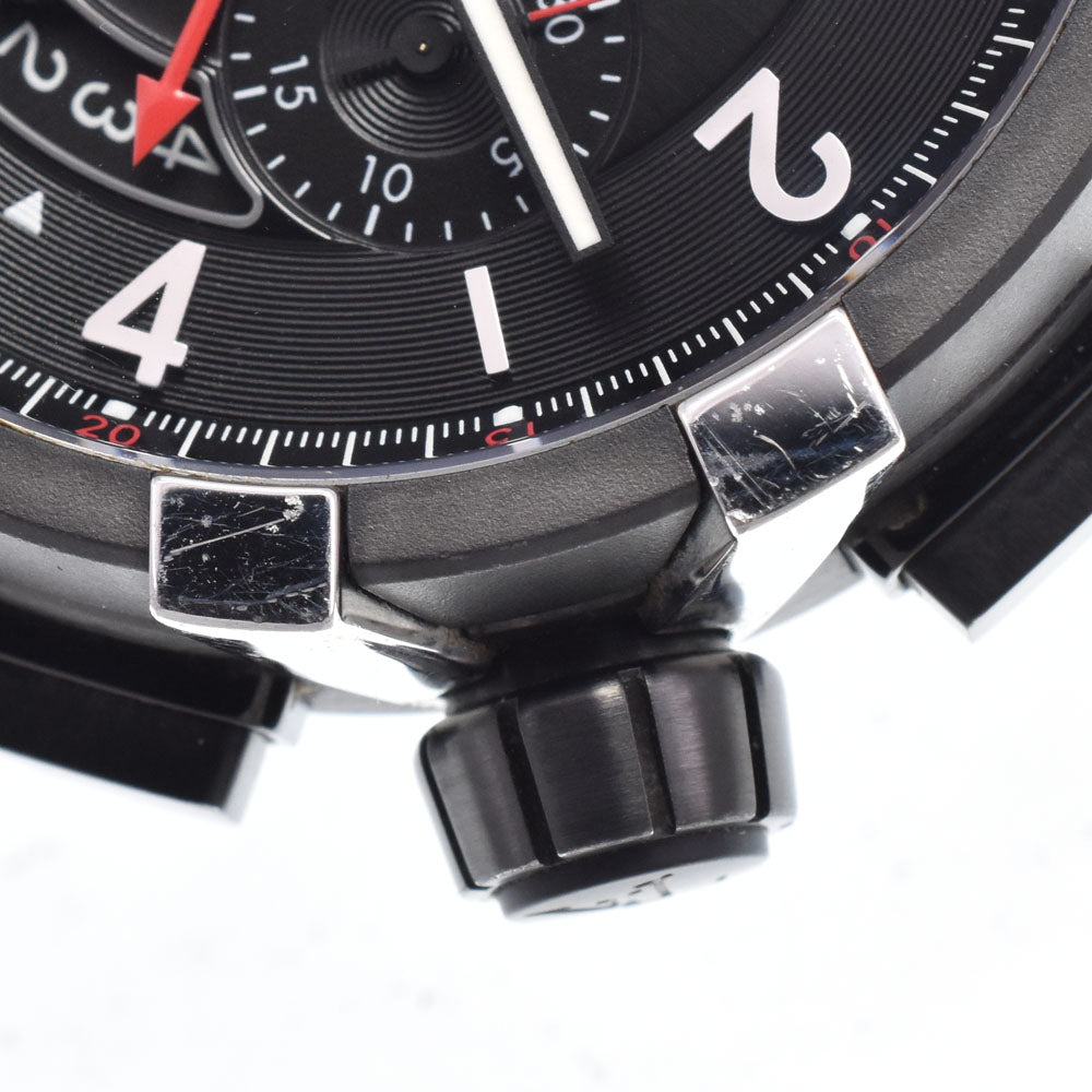 with paper LOUIS VUITTON Tambour Evolution Q1058 GMT chronograph black Dial Automatic Men's
 Watch O#148926