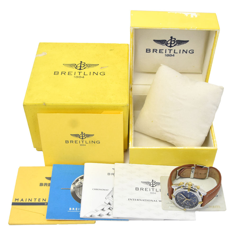 with paper BREITLING Chronomat Bikoro B13050 Chronograph blue Dial Automatic Men's
 Watch P#148930