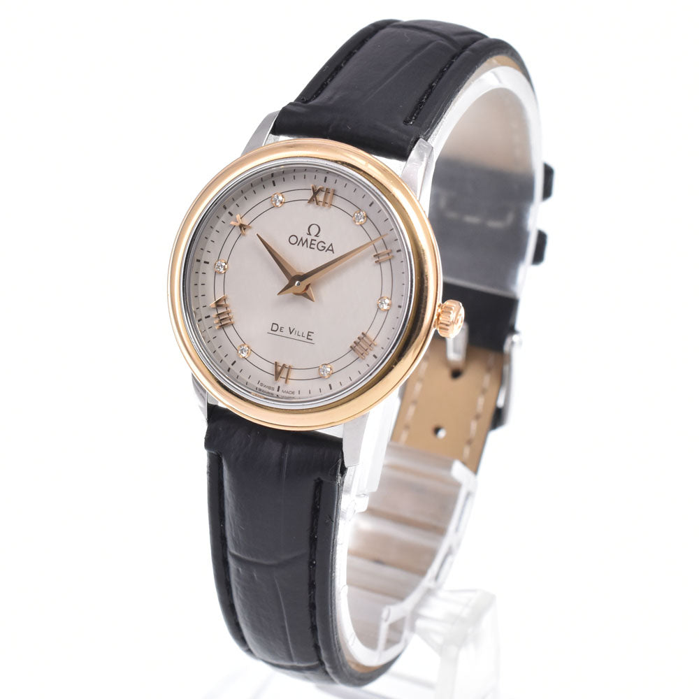 OMEGA De Ville Prestige 424.23.27.60.52.001 6P diamond Silver Dial Quartz Ladies
 Watch P#148935