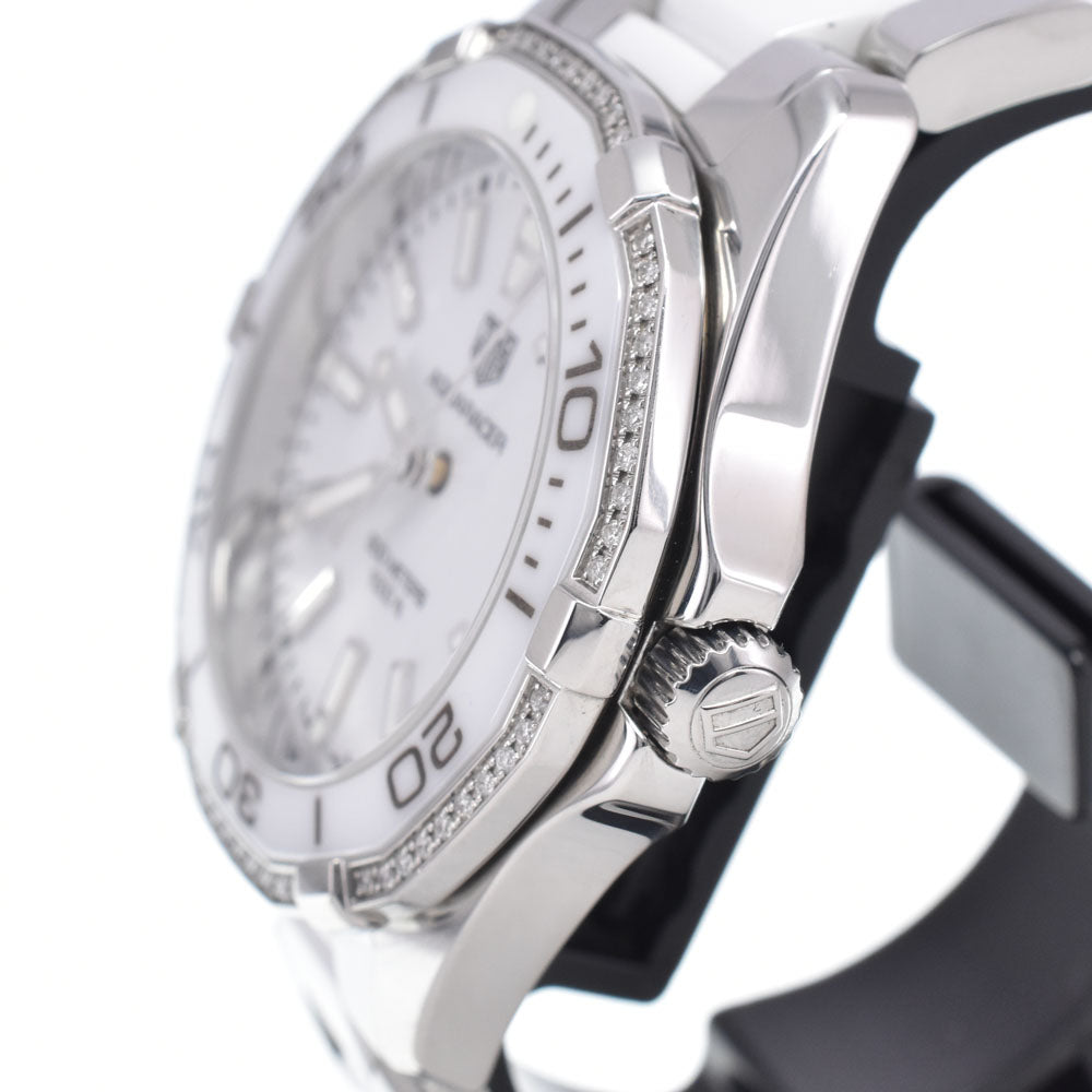 TAG HEUER Aqua racer WAY131H Diamond Bezel Date white Dial Quartz Men's
 Watch R#148940