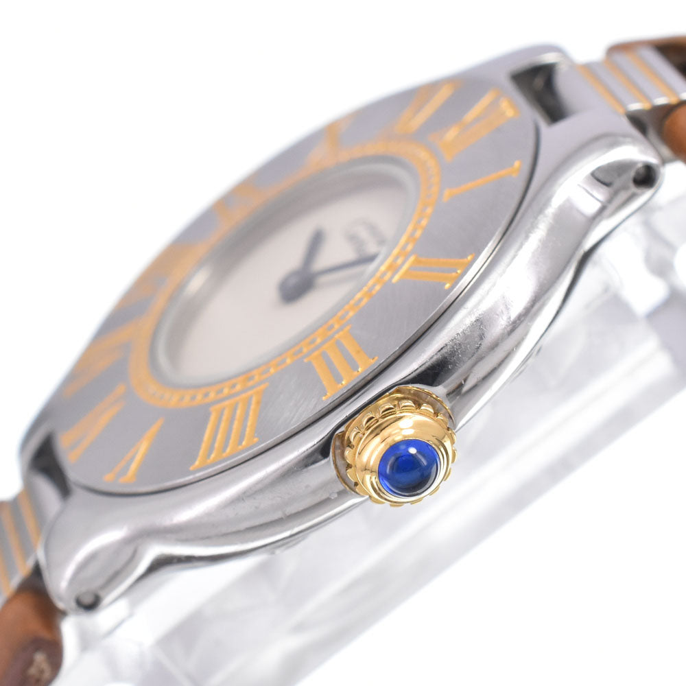 CARTIER Must21 SM W1000944 Stainless Steel/Gold Plated Ivory Dial Quartz Ladies
 Watch O#148941