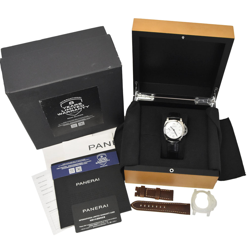with paper PANERAI Luminor Marina Quaranta PAM01271 Date white Dial Automatic Men's
 Watch O#148950
