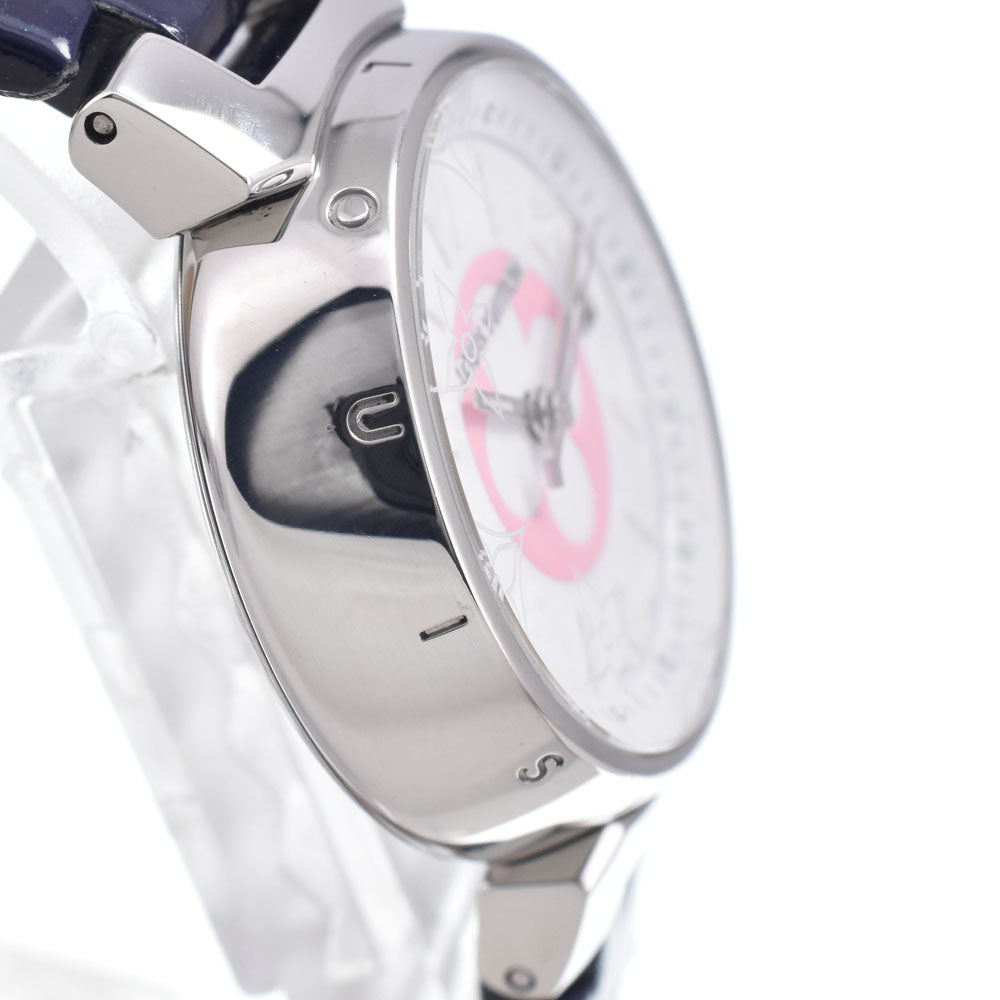 LOUIS VUITTON Tambour Damier Azur QA007 Japan Limited Date white Dial Quartz Ladies
 Watch P#148953