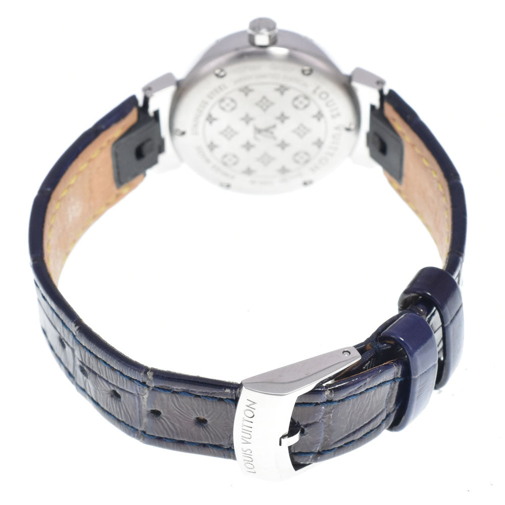 LOUIS VUITTON Tambour Damier Azur QA007 Japan Limited Date white Dial Quartz Ladies
 Watch P#148953