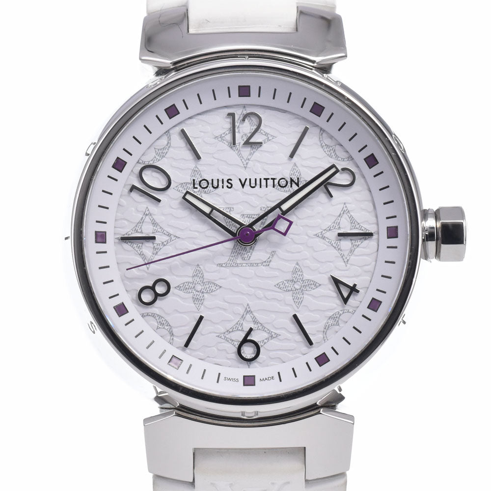 LOUIS VUITTON Tambour MM QA116 Monogram white Dial Quartz Ladies
 Watch P#148956