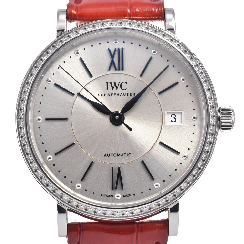 with paper IWC SCHAFFHAUSEN Portofino Automatic 37 IW458109 Diamond Bezel Silver Dial Automatic Men's
 Watch P#148957