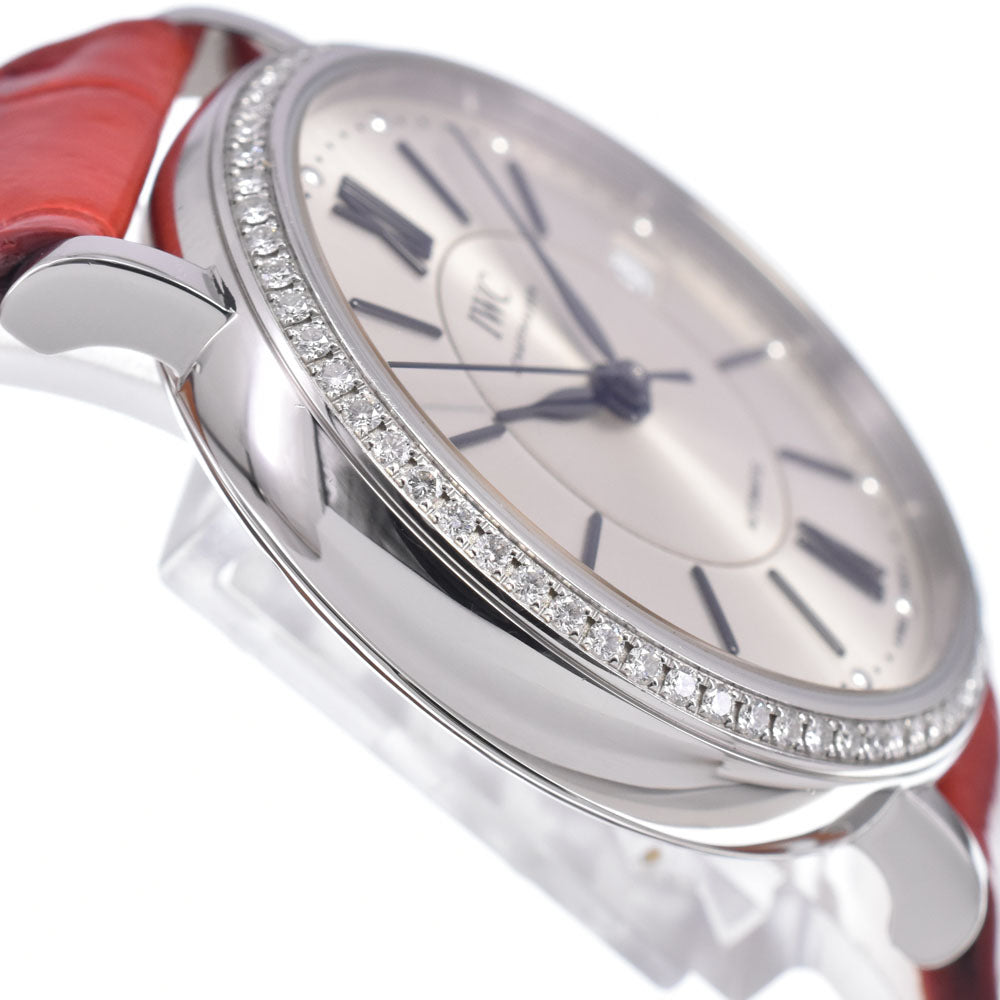 with paper IWC SCHAFFHAUSEN Portofino Automatic 37 IW458109 Diamond Bezel Silver Dial Automatic Men's
 Watch P#148957