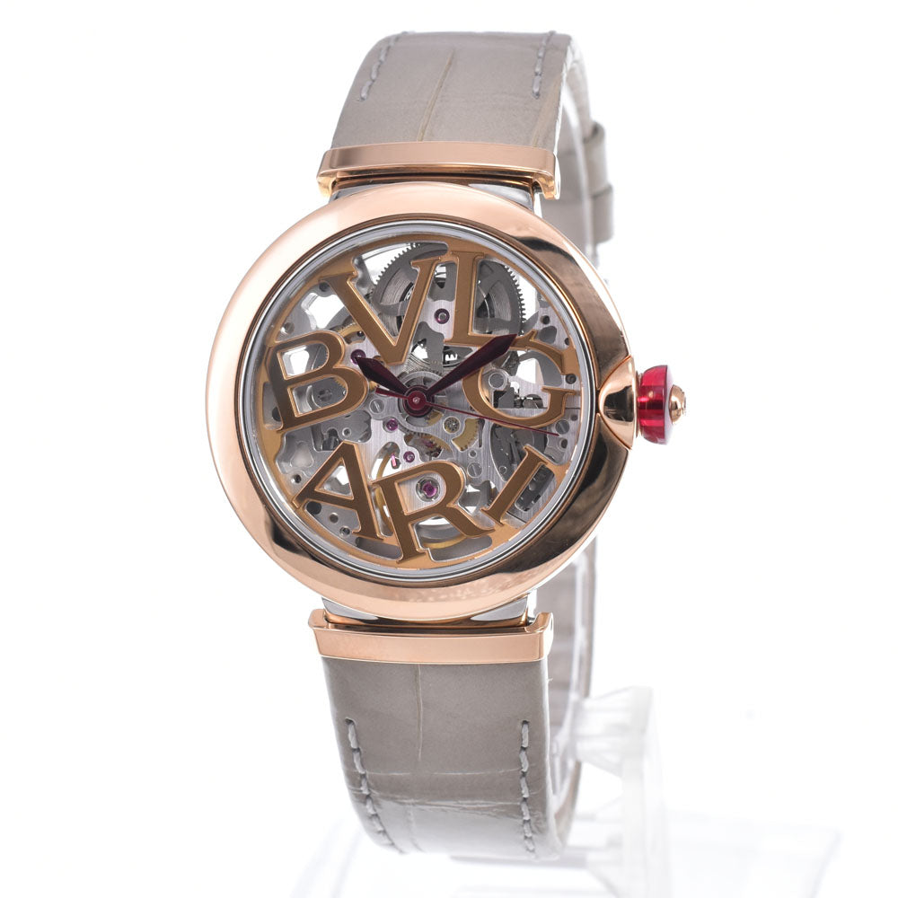 BVLGARI Le chair LUP33SG Skeleton K18PG/Leather Gold / skeleton Dial Automatic Ladies
 Watch O#148974