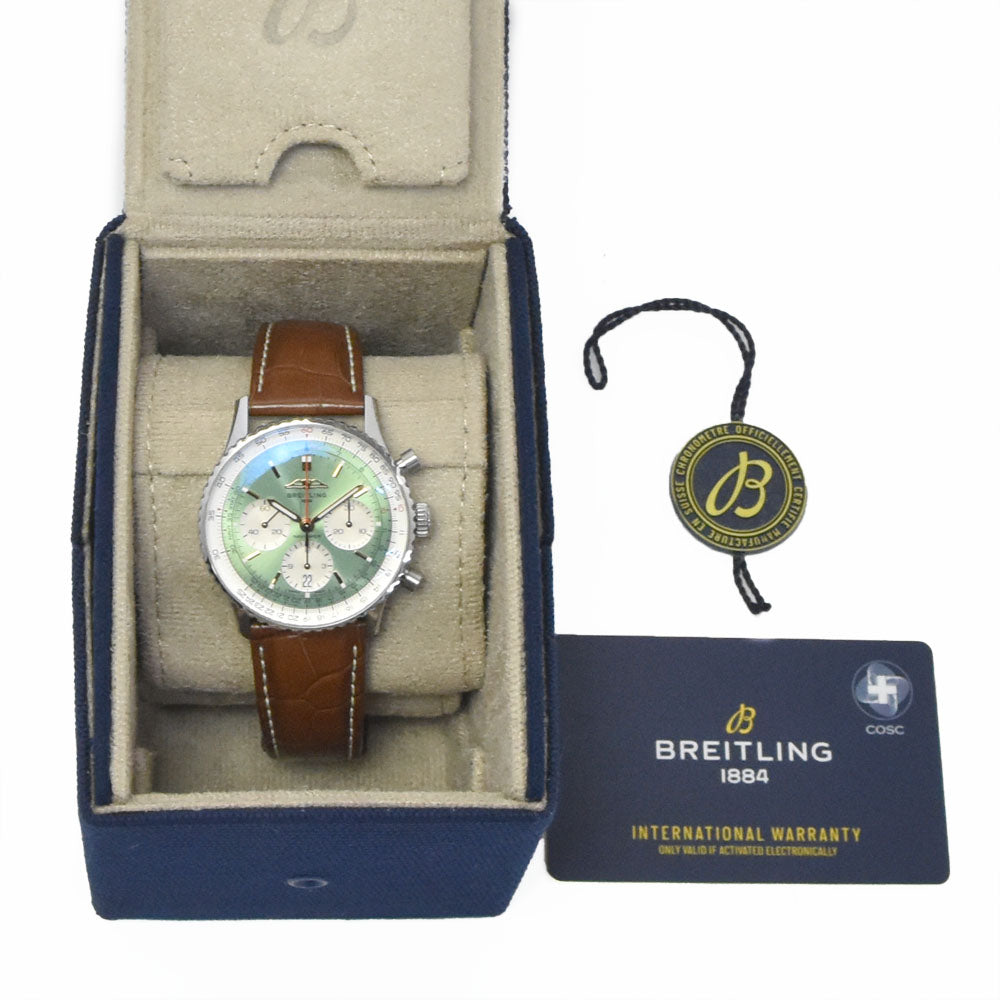 with paper BREITLING Navitimer B01 AB0139 Chronograph green Dial Automatic Men's
 Watch P#148977