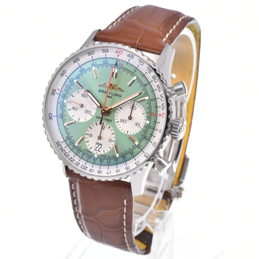 with paper BREITLING Navitimer B01 AB0139 Chronograph green Dial Automatic Men's
 Watch P#148977