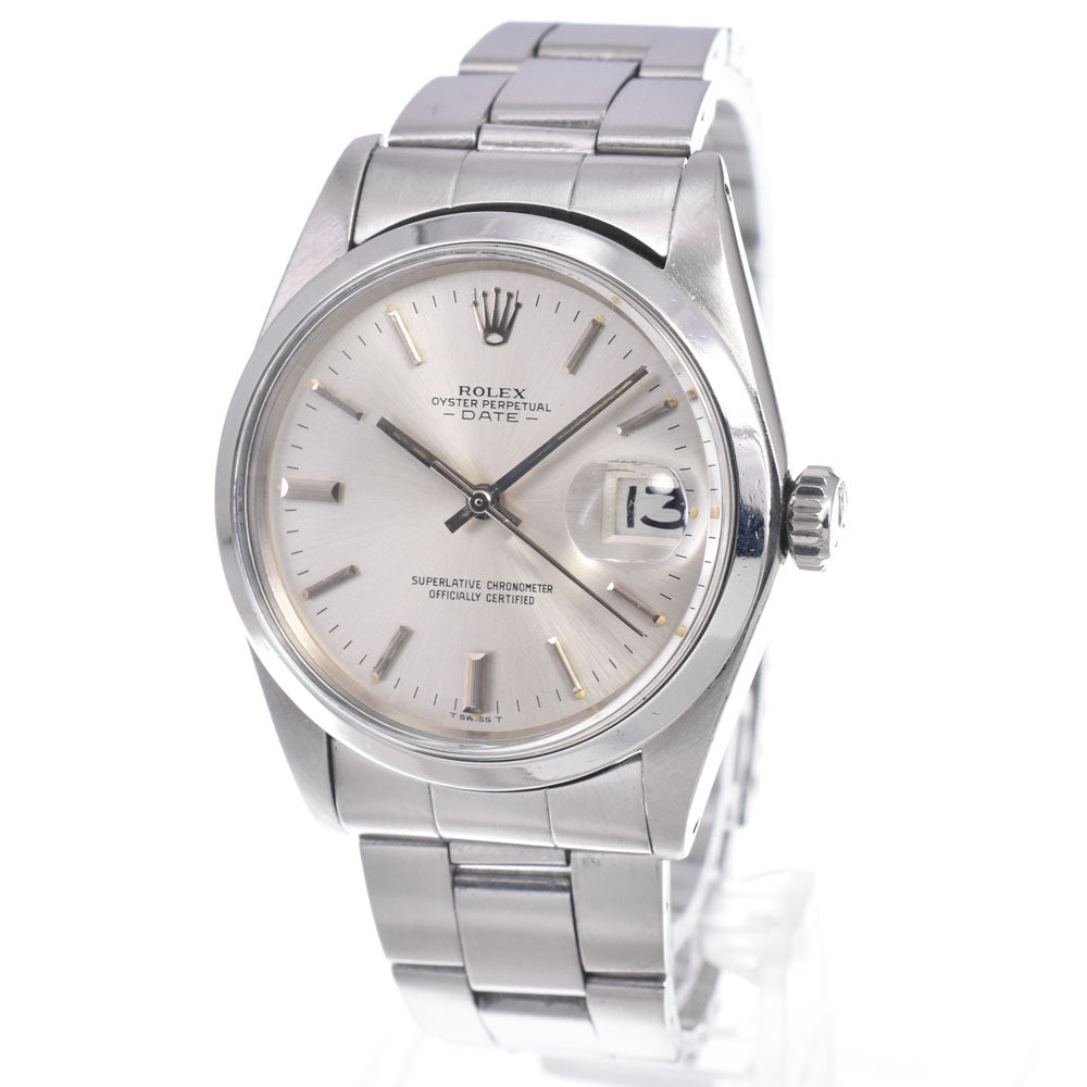 ROLEX Oyster perpetual date 1500 vintage Cal.1570 Silver Dial Automatic Men's
 Watch Q#148983